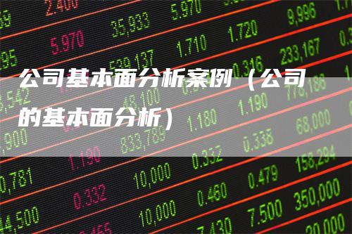 公司基本面分析案例（公司的基本面分析）-领航期货